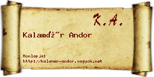 Kalamár Andor névjegykártya