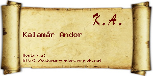 Kalamár Andor névjegykártya
