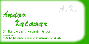 andor kalamar business card